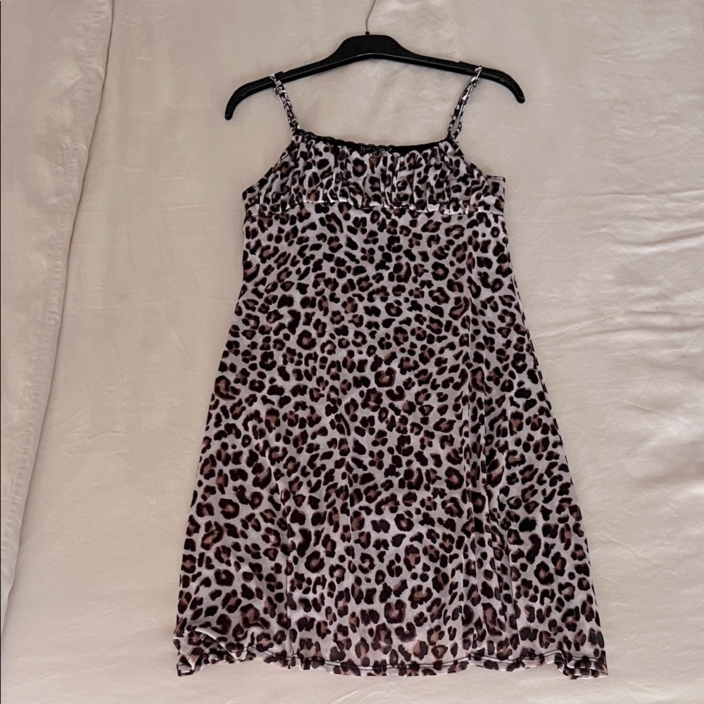 Leopard Print Spaghetti Strap Dress